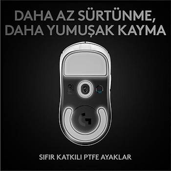 LOGITECH G PRO X SUPERLIGHT HERO 25.600 DPI 400 IPS LIGHTSPEED KABLOSUZ BEYAZ 910-005943