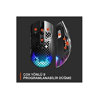 Steelseries Aerox 5 Siyah SSM62406 RGB �arjl� Optik Kablosuz Oyuncu Mouse