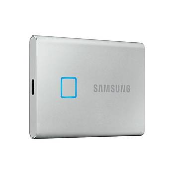 Samsung T7 Touch (Parmak Ýzi Þifreleme) 2TB USB 3.2 Gen 2 MU-PC2T0S/WW Taþýnabilir SSD Gümüþ (3 Yýl Samsung Türkiye Garantili)