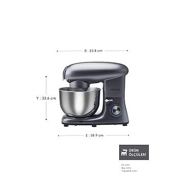 Karaca Multichef Stand Mikser Antrasit Mutfak �efi 1900W 5,5 Lt (K�yma �ekme /Sucuk-Sosis/��li K�fte Aparatl�)