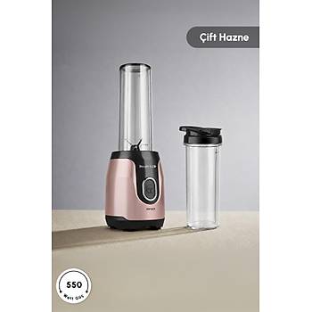 Karaca Blendfit Go Rosegold Personal Ki�isel Smoothie Blender Buz K�r�c�l� �ift Hazne  600ml & 400ml