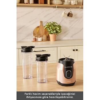 Karaca Blendfit Go Rosegold Personal Ki�isel Smoothie Blender Buz K�r�c�l� �ift Hazne  600ml & 400ml