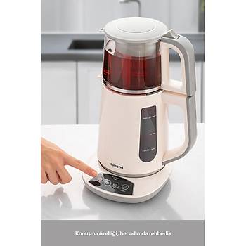 Homend Royaltea 1757H 1700W Konu�an Cam Demlikli �ay Makinesi Beyaz