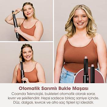 Shark Flexstyle 3-In-1 Sa� Kurutma & �ekillendirme Sistemi 1400 W Siyah/Rose Gold 3 Kademe H�z Ayar� HD424EU