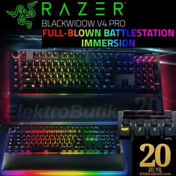 Razer BlackWidow V4 Pro US Layout RGB Green Switch Kablolu Mekanik Oyuncu Klavyesi RZ03-04680100-R3M1