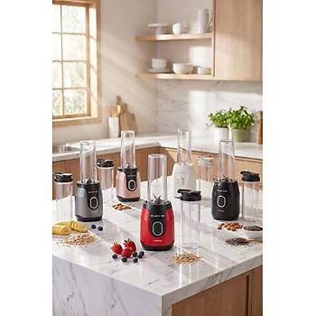 Karaca Blendfit Go Rosegold Personal Ki�isel Smoothie Blender Buz K�r�c�l� �ift Hazne  600ml & 400ml