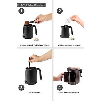 Karaca Hat�r Barista T�rk Kahve Makinesi ? 5 Fincan, S�t K�p�rtme ve S�tl� ��ecek Haz�rlama �zellikli, Kolay Temizlenen Ceviz Kahverengi