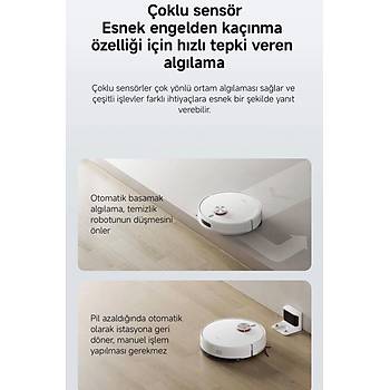 Xiaomi Robot Vacuum S40 Beyaz Ak�ll� Robot S�p�rge + Paspas -10000 Pa Emi� G�c� (Xiaomi Tr Garantili)