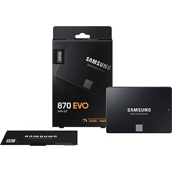 Samsung 870 Evo 500GB 560MB-530MB/s Sata 2.5 SSD (MZ-77E500BW)  (5 Yl Samsung Trkiye Garantili) 