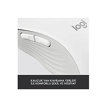 Logitech M650 Signature 910-006238 Beyaz Sessiz B�y�k Boy Sa� El Optik Kablosuz Mouse