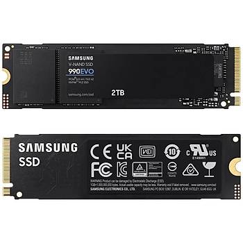 Samsung 990 EVO 2TB MZ-V9E2T0BW 5000MB-4200MBsn PCIe 4.0 x4 NVMe 2.0 M.2 SSD 5 YIL Samsung TURKIYE Garantili