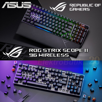 ASUS Rog Strix Scope II 96 WL/NX Snow/ABS/TR Q T�RK�E Kablosuz Mekanik Oyuncu Klavyesi