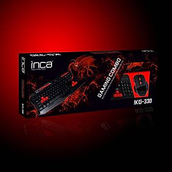 Inca IKG-330 Trke Gaming Combo Set(Oyuncu Klavye+Mouse+Mousepad