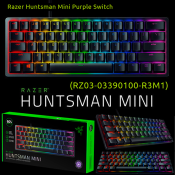 Razer Huntsman Mini US Layout RGB %60 TKL Purple Switch Kablolu Mekanik Oyuncu Klavyesi RZ03-03390100-R3M1