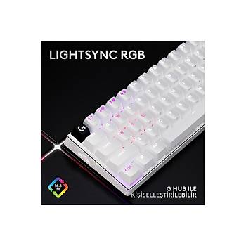 LOGITECH G PRO X 60 LIGHTSPEED KABLOSUZ OYUN KLAVYESI TKL 920-011930 BEYAZ