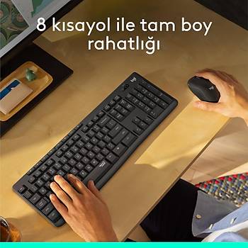 Logitech MK295 Siyah 920-009804 Kablosuz Klavye Mouse Set