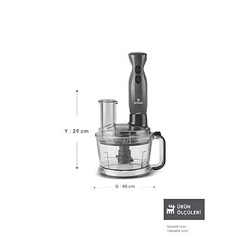 Emsan Pro Multimax 6 in 1 �ok Ama�l� Mutfak Robotu Space Gray 2000 W