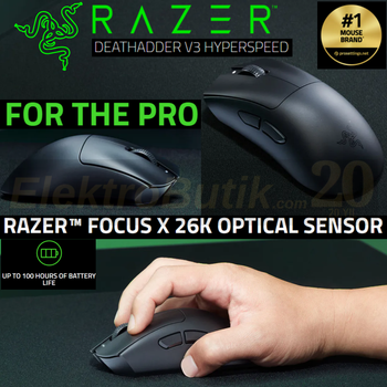 Resim Razer Deathadder V3 Hyperspeed 26K DPI Kablosuz e-spor Oyuncu Mouse RZ01-05140100-R3G1 