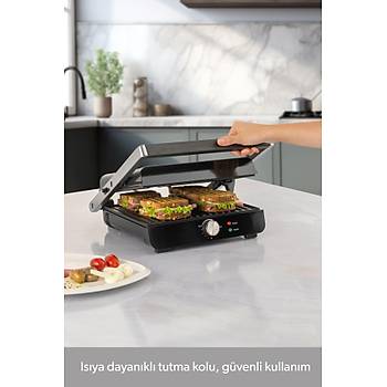 Homend Grilliant 1356H D�k�m Plakal� 4 Dilim Tost ve Izgara Makinesi Inox 2000 W