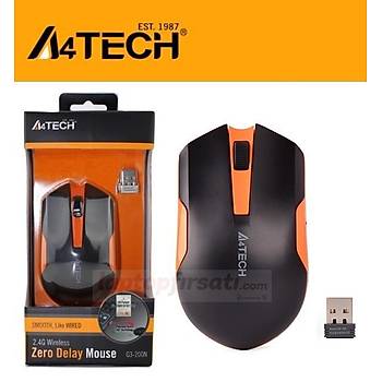 ????A4 TECH G3-200N SYAH+TURUNCU  NANO 2.4GHZ MOUSE