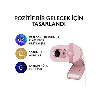 Logitech BRIO 100 Pembe 960-001623 Full HD Mikrofonlu Webcam
