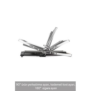 Homend Grilliant 1346H D�k�m Plakal� 4 Dilim Tost ve Izgara Makinesi Inox 2000 W