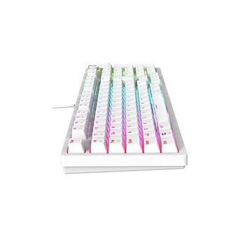 RAMPAGE Enigma Beyaz USB RGB Ayd�nlatmal� Red Switch Tam T�rk�e 1800 Kompakt Dizilim Gaming Mekanik Klavye Beyaz