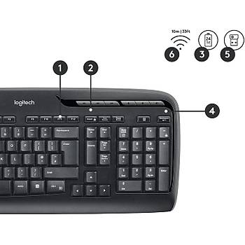 Logitech MK330 Siyah 920-003988 Kablosuz Klavye Mouse Seti