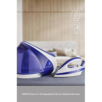 Homend Jetsteam 1165H 3000 WATT Buhar Kazanl� �t� Mor Beyaz