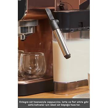 Karaca Mycaffee Barista S20 Entegre S�t Hazneli Otomatik Espresso Ve Latte Makinesi Copper