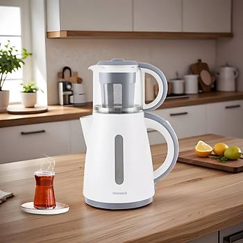 Homend Royaltea 1755H Cay Makinesi 1700W 1,7lt BPA Free Isitici 0,9 Lt. BPA Free Demlik