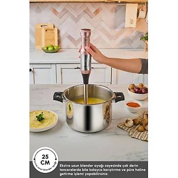 Karaca Mastermaid Prosteel Uzun Blender Ayakl� 6 B��akl� Cam Mutfak Robotu 2500W Rosegold