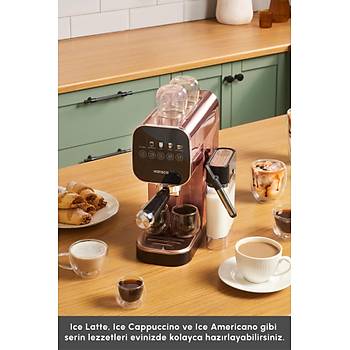 Karaca Mycaffee Barista S20 Entegre S�t Hazneli Otomatik Espresso Ve Latte Makinesi Copper