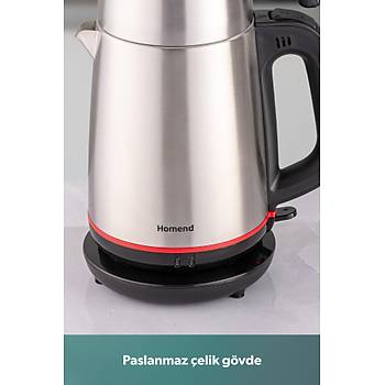 Homend Royaltea 1711h �elik �ay Makinesi Inox Siyah