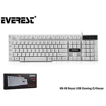 Everest KB-X8 Beyaz USB Gaming Q Klavye