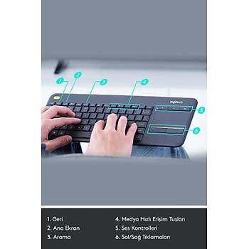 Logitech K400 Plus 920-007149 Touchpad Dokunmatik Smart TV Siyah Q Kablosuz Klavye