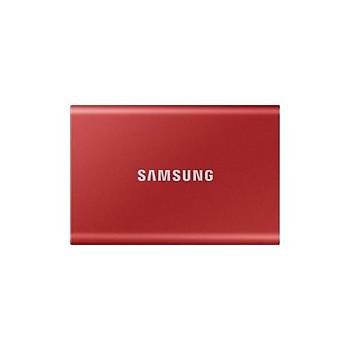 Samsung T7 500GB 1050MB-1000MB/s USB 3.2 Gen2 Tanabilir SSD Metalik Krmz MU-PC500R/WW (3 Yl Samsung Trkiye Garantili)