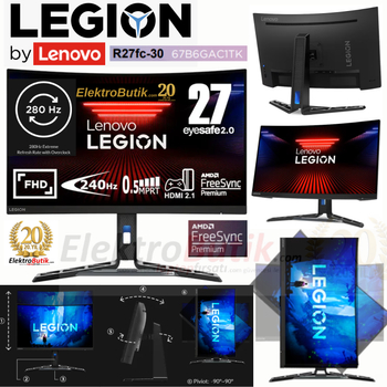 LENOVO LEGION R27FC-30 27 240Hz (OC.280Hz.). 0.5ms FHD TILT VA PANEL CURVED OYUNCU MONITOR 67B6GAC1TK