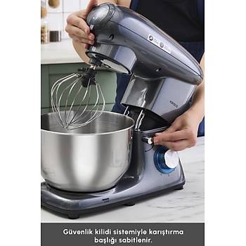 Karaca Multichef Stand Mikser Antrasit Mutfak �efi 1900W 5,5 Lt (K�yma �ekme /Sucuk-Sosis/��li K�fte Aparatl�)