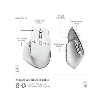 Logitech MX Master 3S For MAC Beyaz 910-006572 Optik �arjl� Kablosuz Mouse