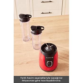 Karaca Blendfit Go K�rm�z� Personal Ki�isel Smoothie Blender Buz K�r�c�l� �ift Hazne  600ml & 400ml
