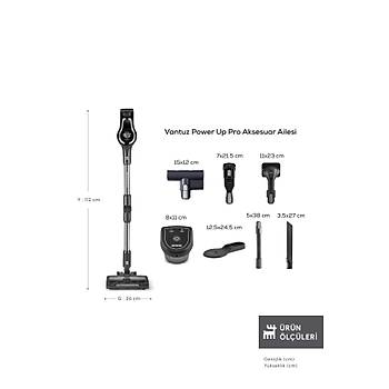 Karaca Vantuz Power UP Pro �arjl� Dikey S�p�rge Black Chrome