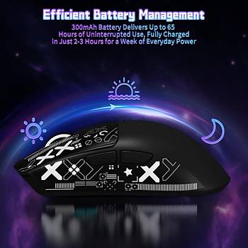 ATTACK SHARK X11 SE Siyah �arjl� Makrolu Ergonomik Optik Kablosuz Oyuncu Mouse + Etiket PixArt PAW3311 Sens�r, 22000 DPI, BT/2.4G