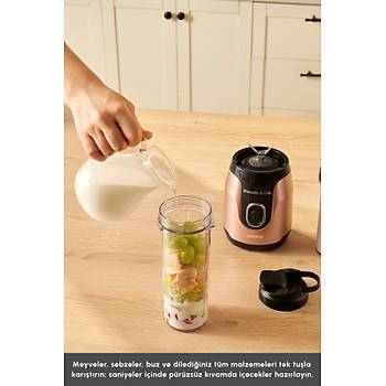 Karaca Blendfit Go Rosegold Personal Ki�isel Smoothie Blender Buz K�r�c�l� �ift Hazne  600ml & 400ml