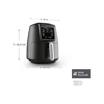 Karaca Connect Air Pro Cook XL 2 in 1 Uzaktan Eri�imli Airfryer Shadow Grey 4L