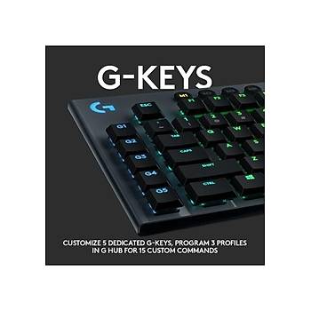 Logitech G815 Tactile Switch 920-008993 Lightsync Siyah Q T�rk�e RGB Kablolu Mekanik Oyuncu Klavyesi
