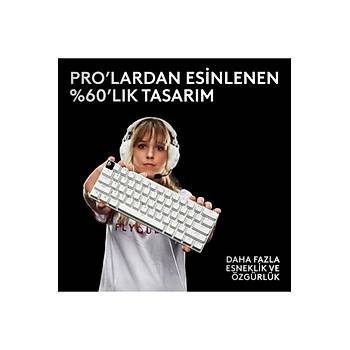 LOGITECH G PRO X 60 LIGHTSPEED KABLOSUZ OYUN KLAVYESI TKL 920-011930 BEYAZ