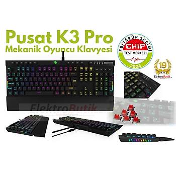 Pusat K3 Pro RGB Mekanik Trke Kablolu Oyuncu Klavyesi