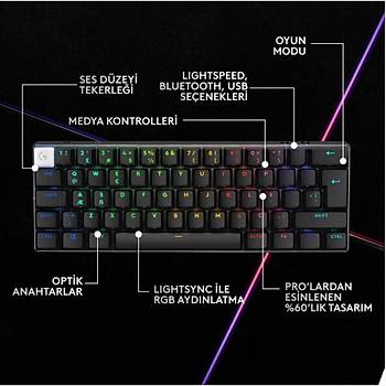 Logitech G Pro X 60 Siyah 920-011913 Kablosuz Mekanik Oyuncu Klavye
