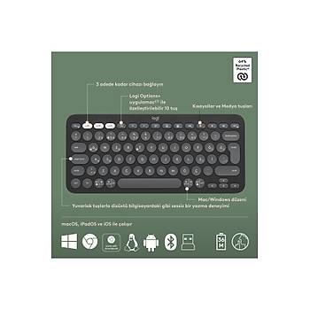 Logitech 920-012245 Grafit Pebble 2 Combo �oklu Sessiz Kablosuz T�rk�e Q Klavye Mouse Seti